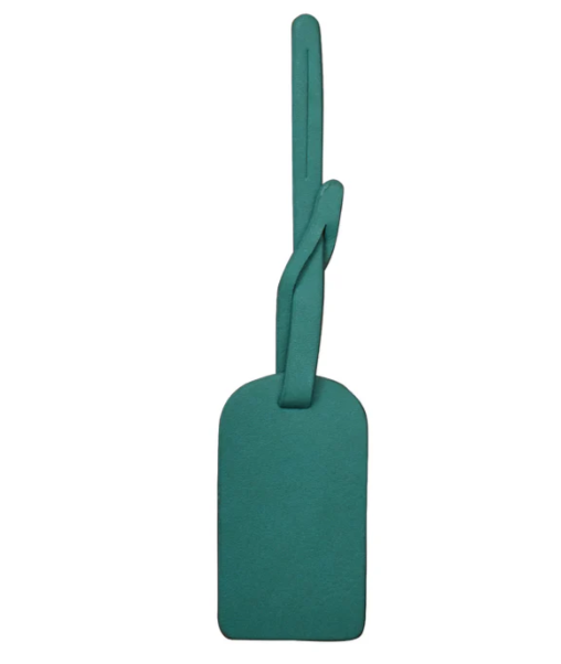 Leather Hangtag Bag Charm with Free Monogram Aqua