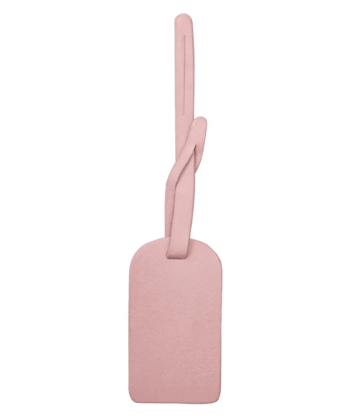 Leather Hangtag Bag Charm with Free Monogram Blush