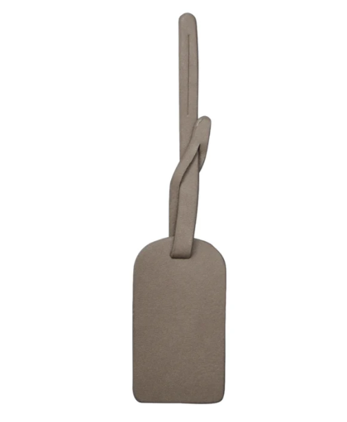 Leather Hangtag Bag Charm with Free Monogram Taupe