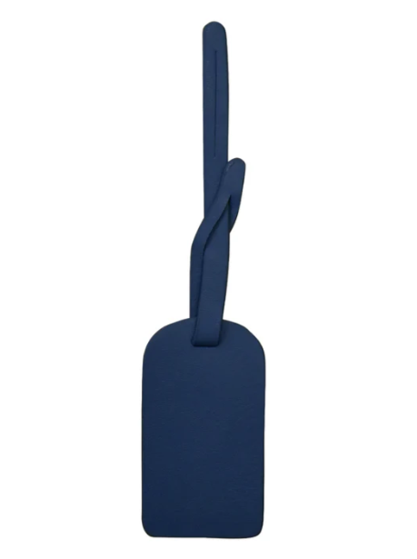 Leather Hangtag Bag Charm with Free Monogram Classic Navy