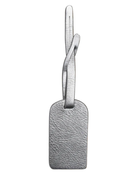 Leather Hangtag Bag Charm with Free Monogram Silver