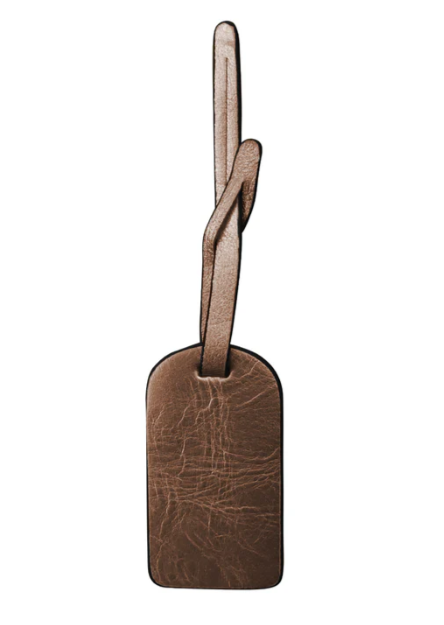 Leather Hangtag Bag Charm with Free Monogram Bronze