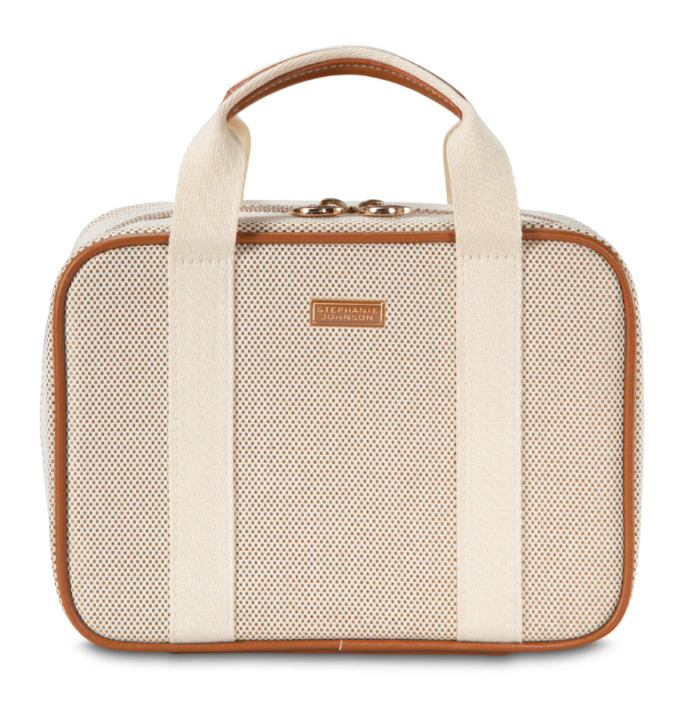 Stephanie Johnson ML Traveler Cosmetic/Toiletry Bag Tropea Ivory