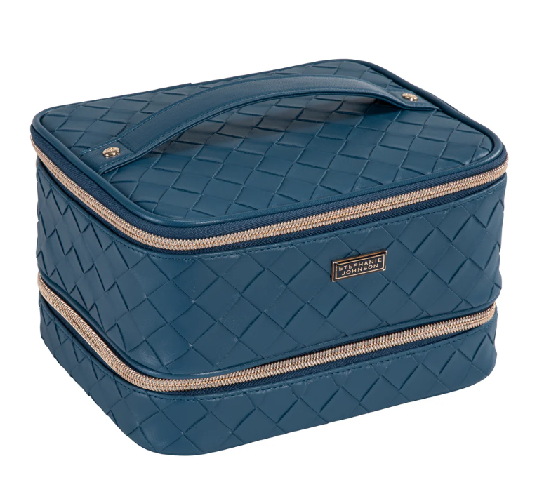 Stephanie Johnson Jenny Train Case/Toiletry Bag Belize Stellar Blue