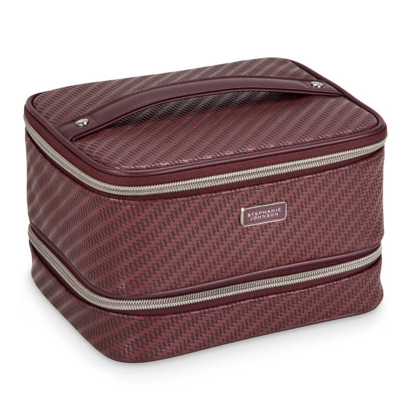 Stephanie Johnson Jenny Train Case/Toiletry Bag Rosewood Ruby Royale