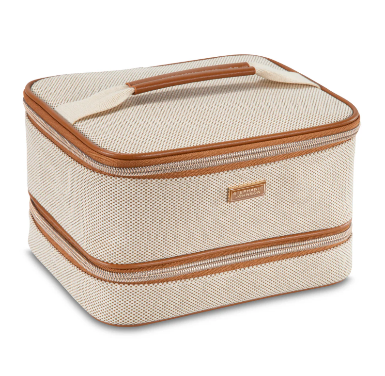 Stephanie Johnson Jenny Train Case/Toiletry Bag Tropea Ivory
