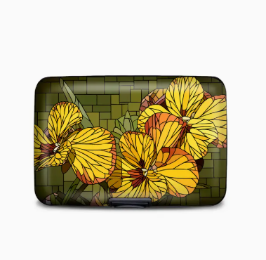Monarque RFID Armored Wallet Art Glass Pansy