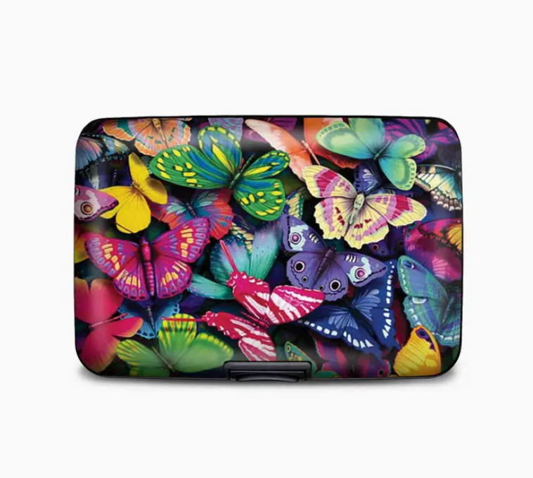 Monarque RFID Armored Wallet Painted Butterfly Collage