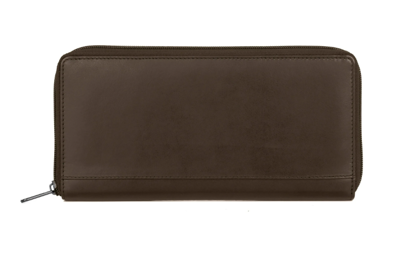 Dopp® Leather Regatta RFID Zipper Passport Wallet Brown
