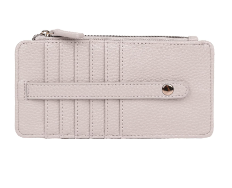 Julia Buxton Vegan RFID Pik-Me-Up® Thin Card Wallet White Pepper