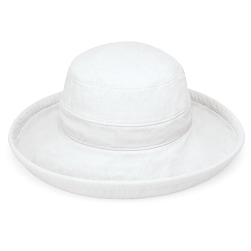 Wallaroo Packable Hat- Casual Traveler UPF 50+ White Medium