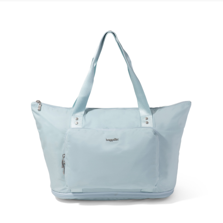 Baggallini Carryall Expandable Packable Tote w/ Trolley Sleeve Pool