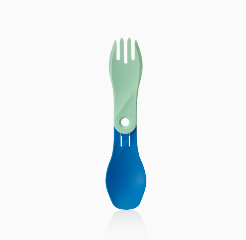 Humangear Gobites Spin - Portable, Folding Fork and Spoon Blue Mint Green