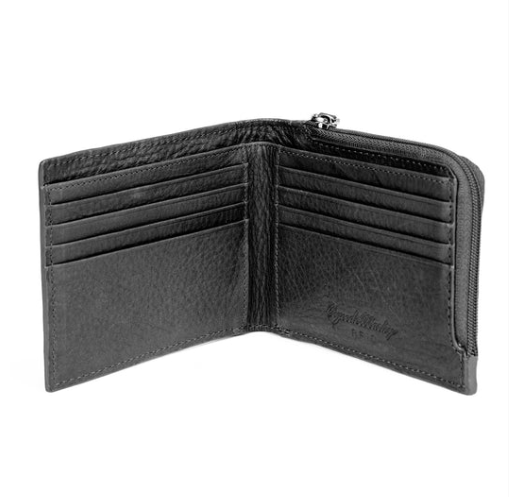 Osgoode Marley Leather RFID Bifold Wallet with Zip Pocket Black