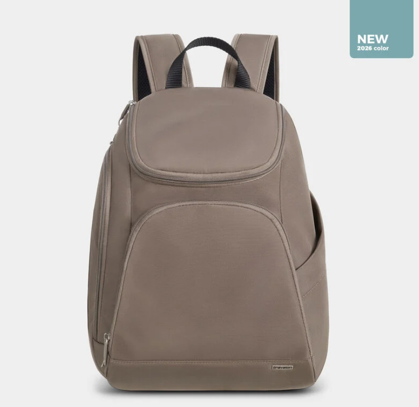 Travelon Anti-Theft RFID Classic Backpack Security Travel Backpack Hazelnut