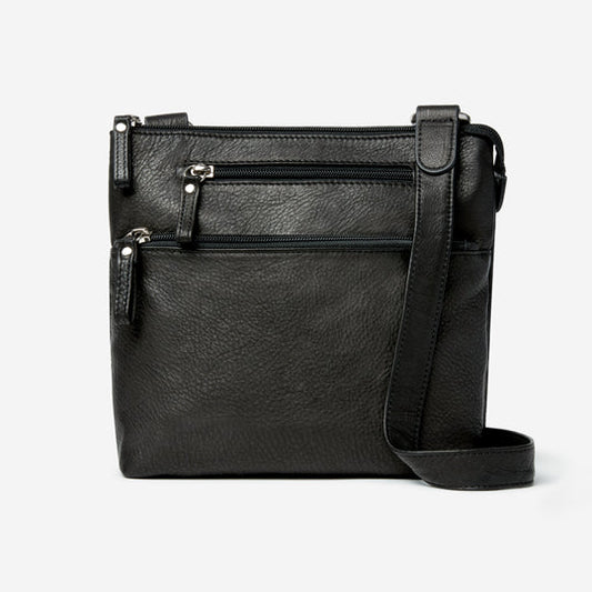 Osgoode Marley Leather RFID Small Crossbody Traveler- 7002 Black