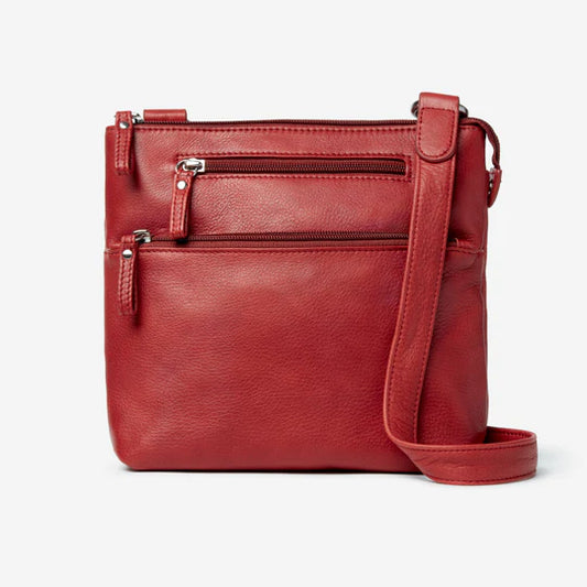 Osgoode Marley Leather RFID Small Crossbody Traveler- 7002 Garnet