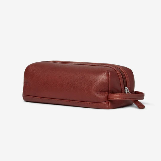 Osgoode Marley Small Leather Toiletry/Shave Bag - 2015 Brandy