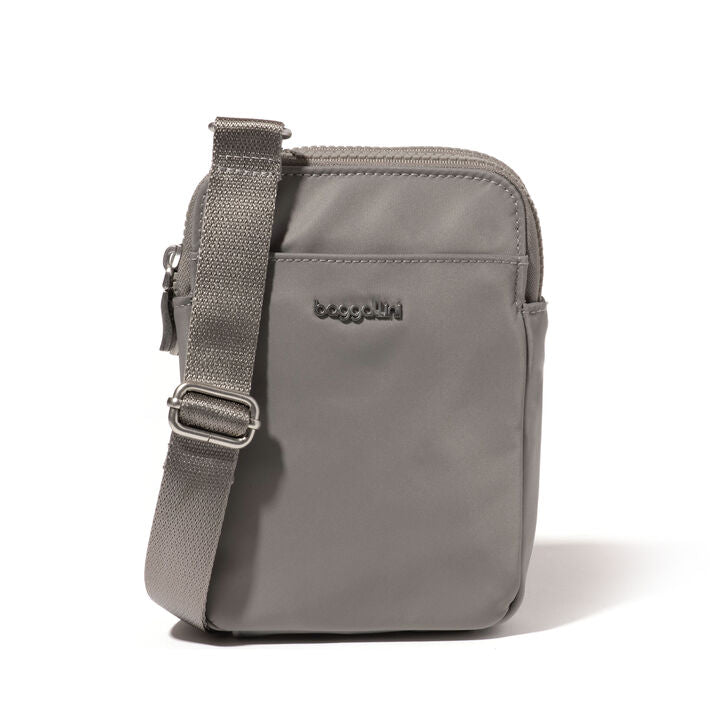 Baggallini Modern Take Two RFID Crossbody Steel Grey Twill