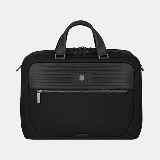 Victorinox Mythic Deluxe Briefcase w/ Trolley Sleeve (Free Personalization) Black