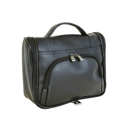 Vaquetta Leather Hanging Toiletry Kit Black