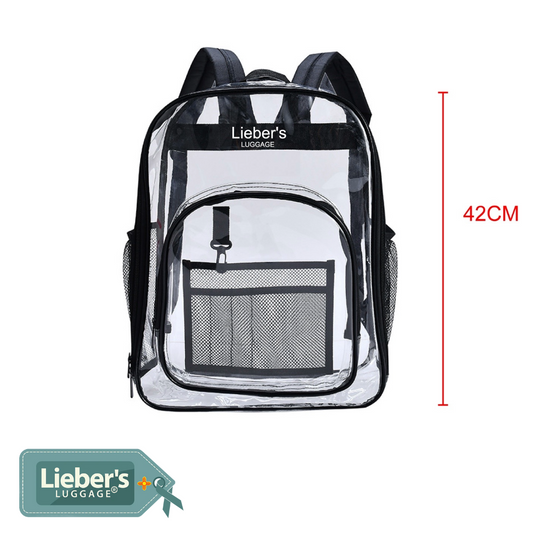 Lieber's Luggage® Lab - Clear Stadium Backpack- Size Large (16")