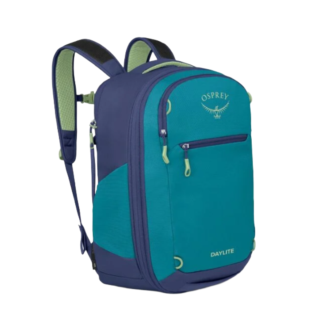 Osprey Daylite™ Expandable Travel BackPack 26+6 with trolley sleeve passthrough Blue Spikemoss Alkaline