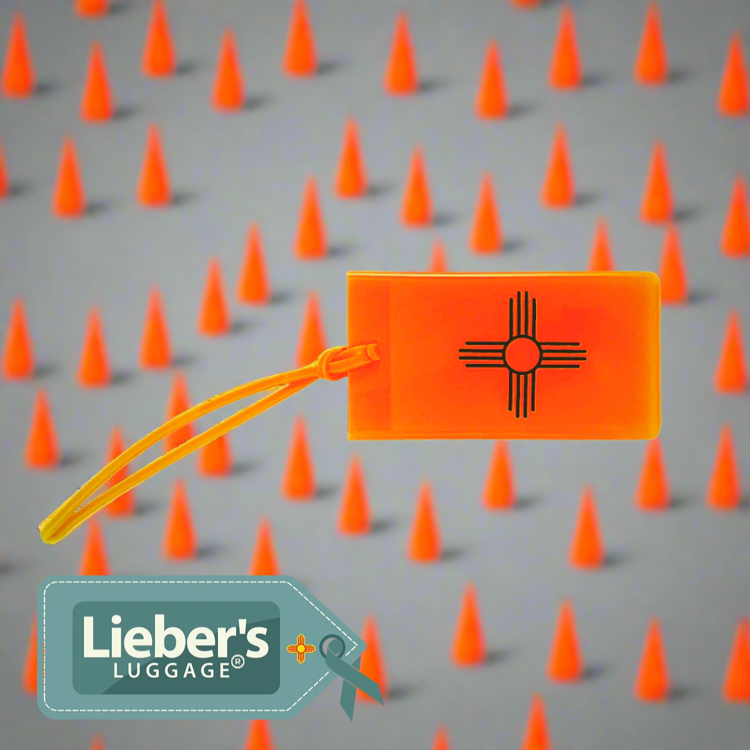 Lieber's Luggage® Lab - Zia Luggage Tag Neon Orange with Black Zia👷🌇