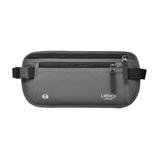 Lieber's Luggage® Lab RFID Blocking Money Wallet Belt Grey