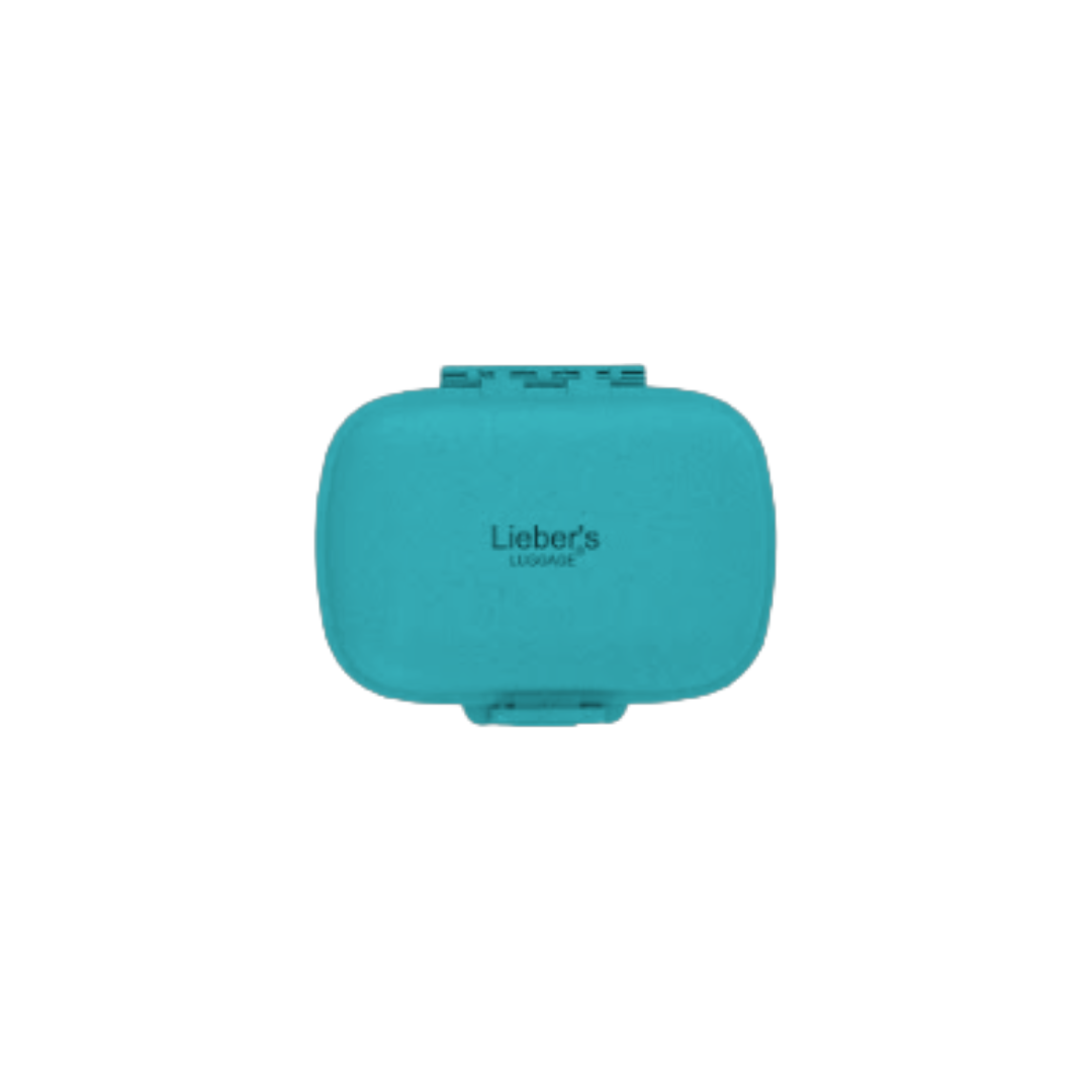 Lieber's Luggage® Lab Travel Pill Organizer Wheat Blue