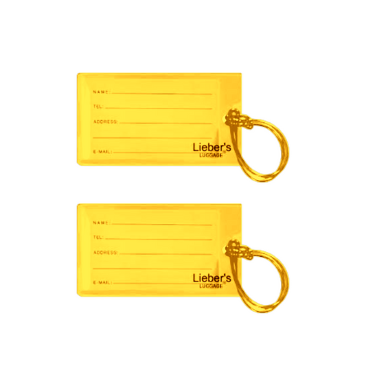 Lieber's Luggage® Lab PVC Luggage Tags - 2 Piece Set Yellow