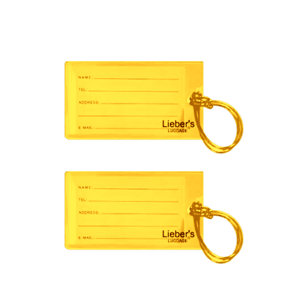 Lieber's Luggage® Lab PVC Luggage Tags - 2 Piece Set Yellow