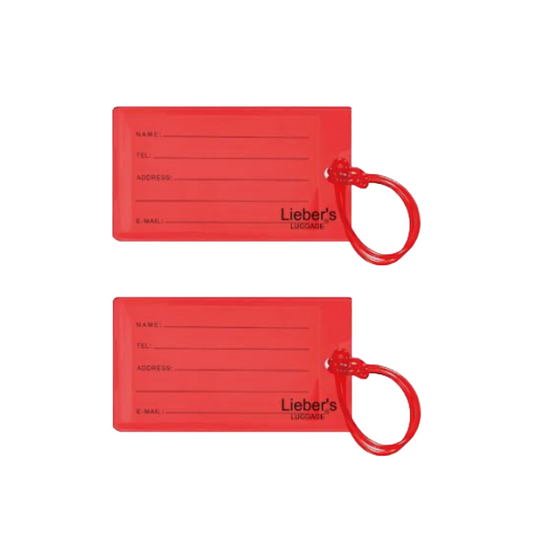 Lieber's Luggage® Lab PVC Luggage Tags - 2 Piece Set Red