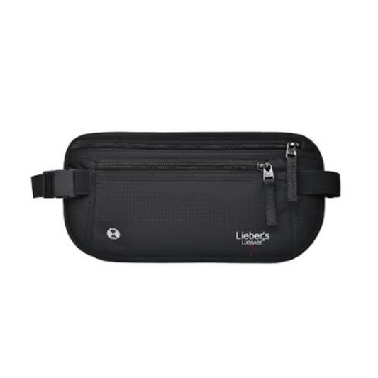 Lieber's Luggage® Lab RFID Blocking Money Wallet Belt Black