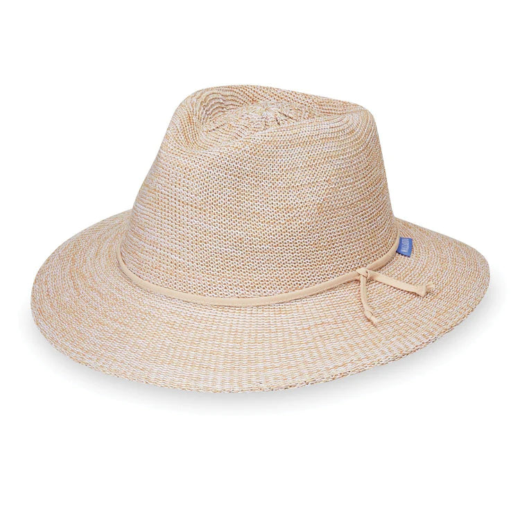 Wallaroo Packable Hat - Victoria Fedora UPF 50+ Mixed Beige Medium