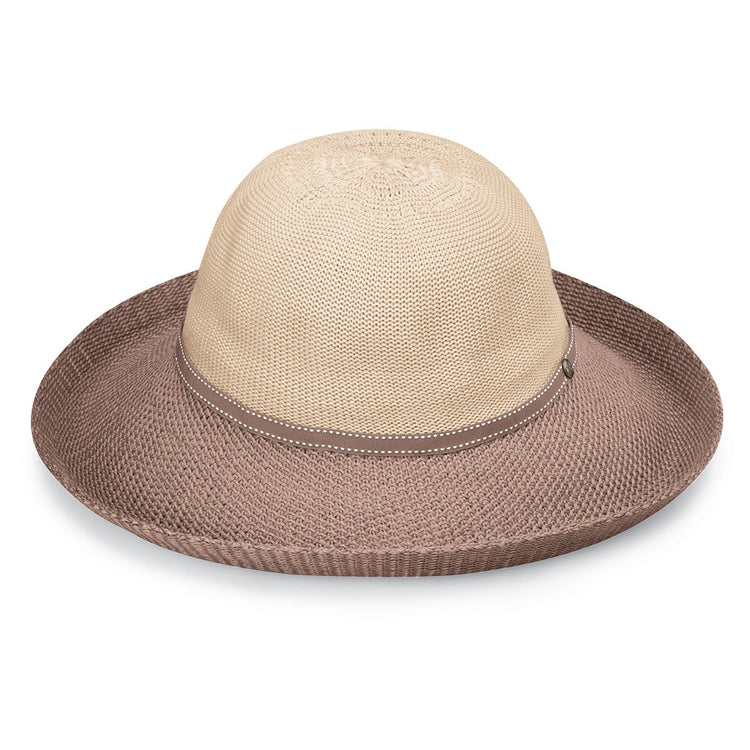 Wallaroo Packable Hat -Two-Toned Victoria UPF 50+ Beige Mocha Medium