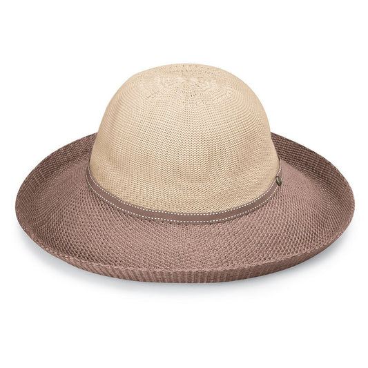 Wallaroo Packable Hat -Two-Toned Victoria UPF 50+ Beige Mocha Medium
