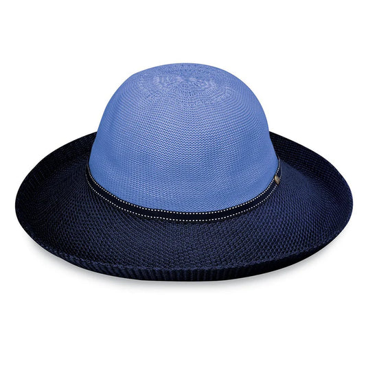 Wallaroo Packable Hat -Two-Toned Victoria UPF 50+ Hydrangea Navy Medium
