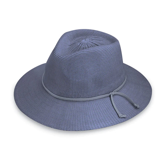 Wallaroo Packable Hat - Victoria Fedora UPF 50+ Dusty Blue Medium
