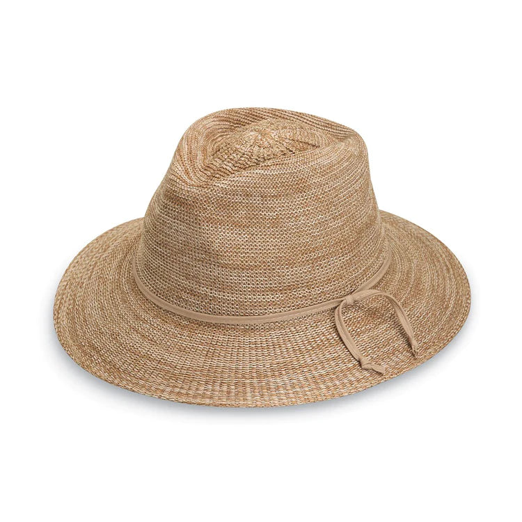 Wallaroo Packable Hat - Victoria Fedora UPF 50+ Mixed Camel Medium