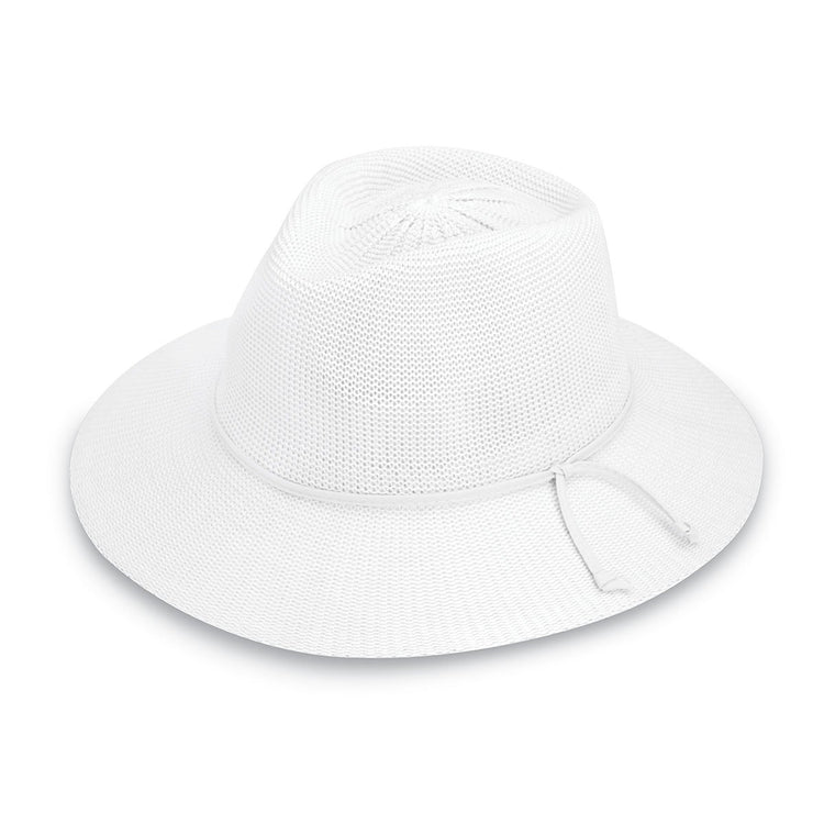 Wallaroo Packable Hat - Victoria Fedora UPF 50+ White Medium