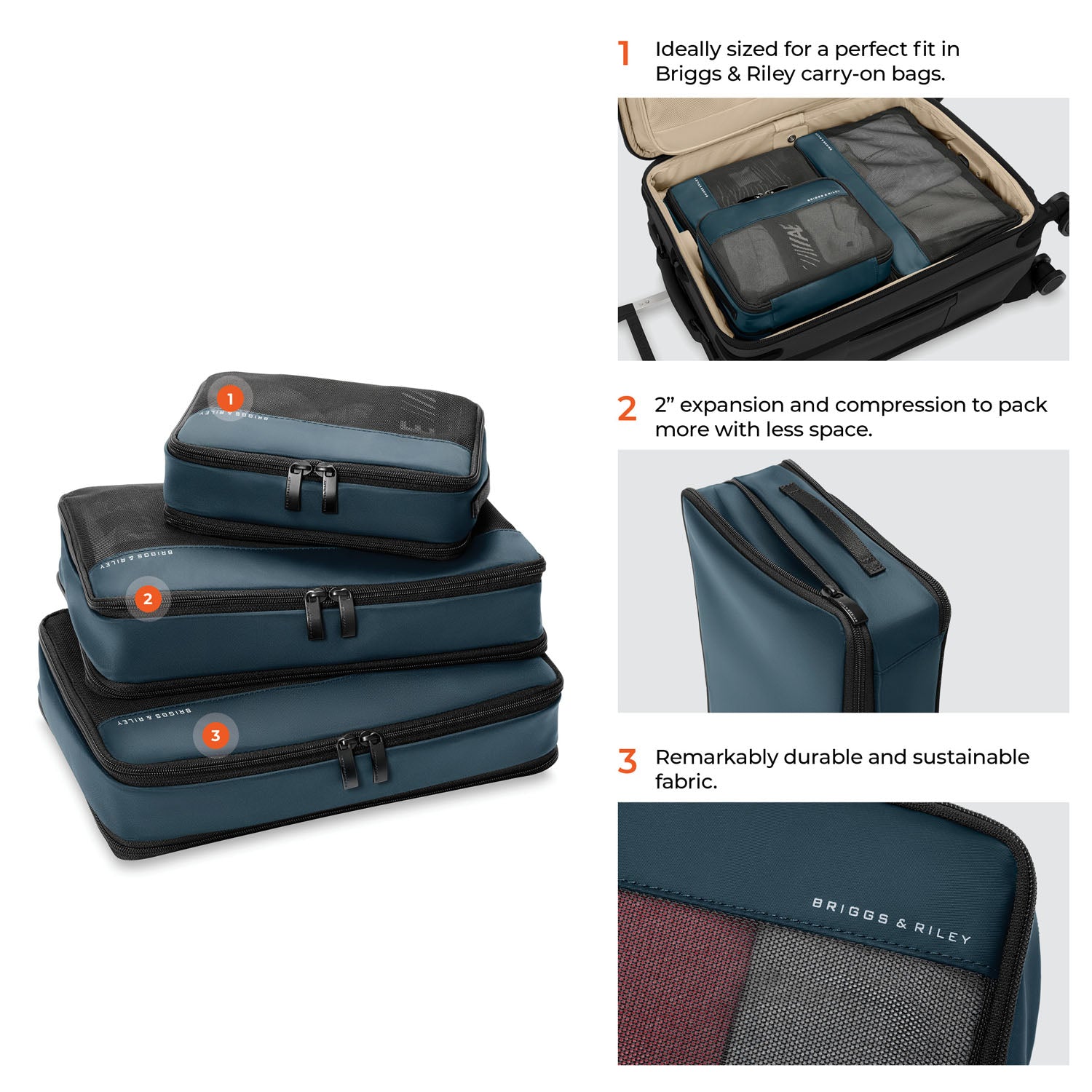 Briggs & Riley Expandable Packing Cube Set for Carry-Ons- X111