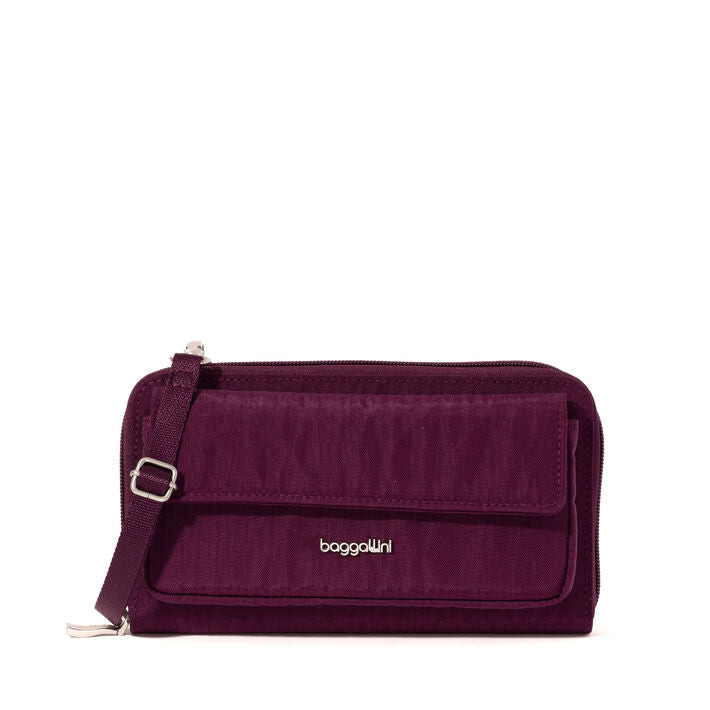 Baggallini Phone RFID Wallet Wristlet/Crossbody Mulberry