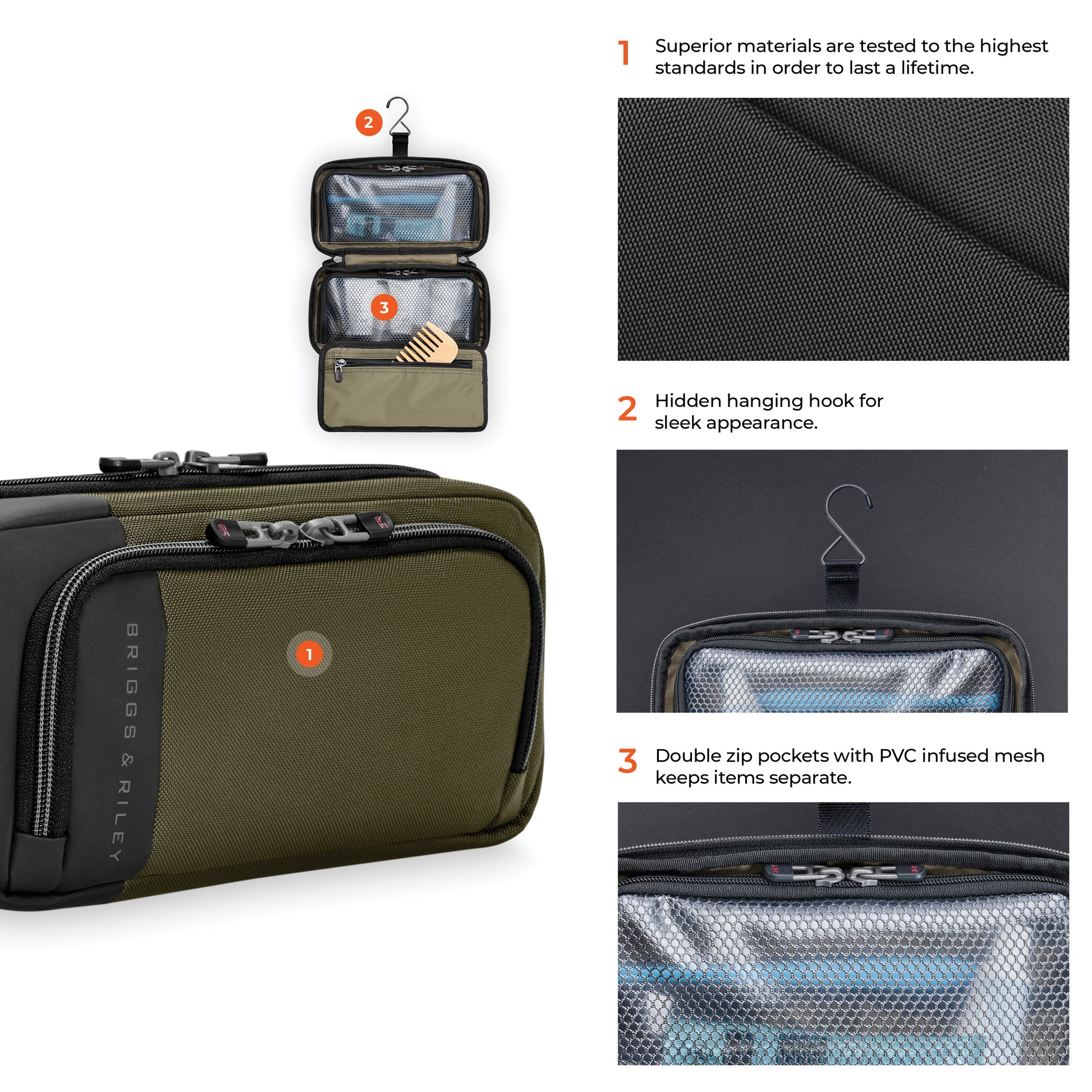 *NEW* Briggs & Riley ZDX Hanging Toiletry Kit (Free Monogram)