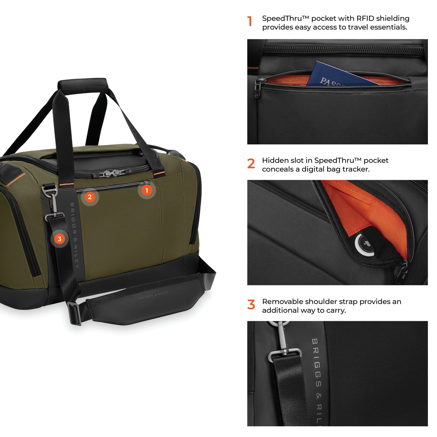 *NEW* ZDX Large Travel Duffel with RFID & trolley passthrough sleeve (Free Monogram)