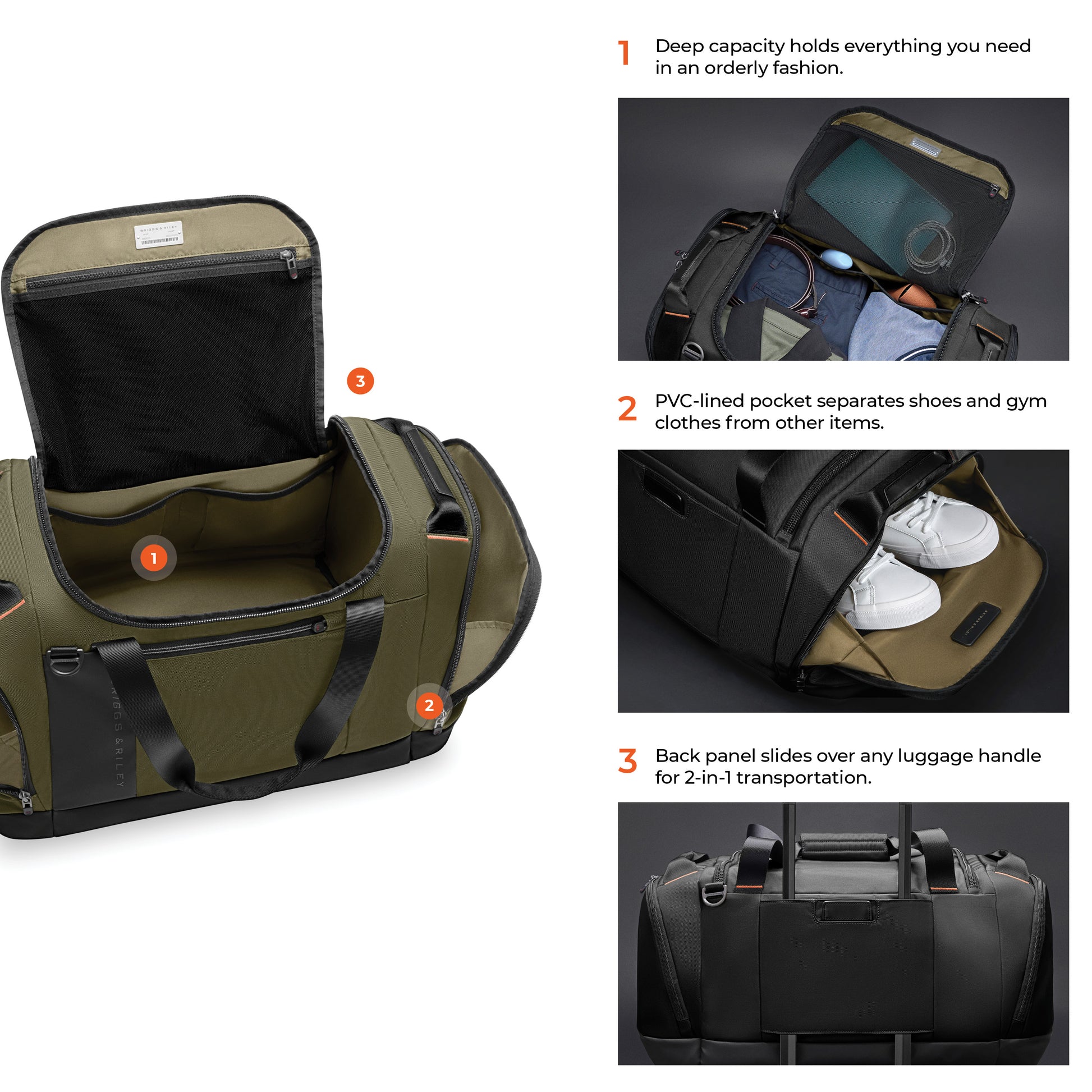 *NEW* ZDX Large Travel Duffel with RFID & trolley passthrough sleeve (Free Monogram)