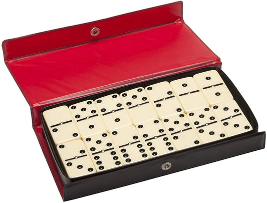 WE Games - Double Six Dominoes with Spinners - Ivory Tiles, Club Size Dominoes