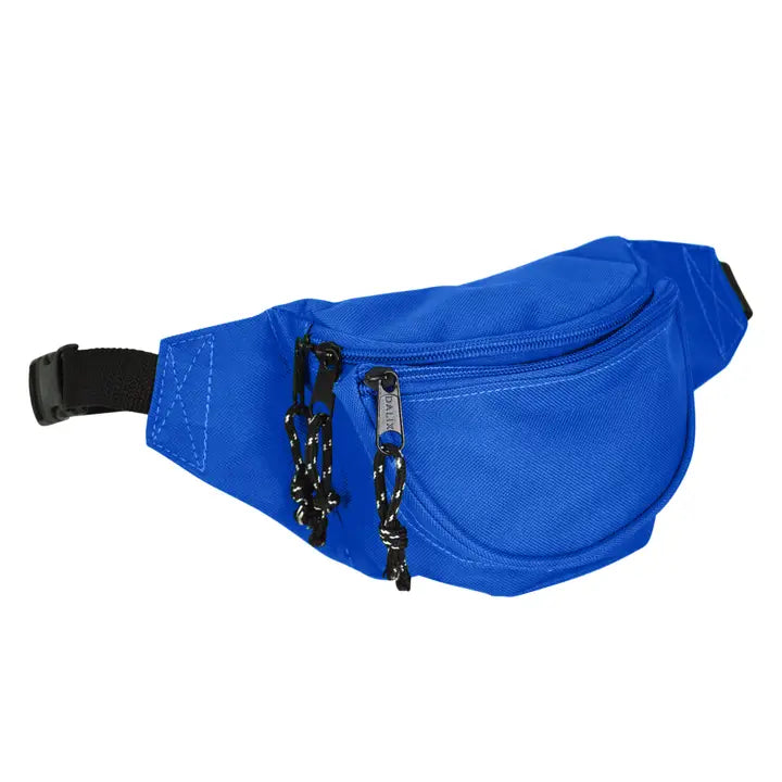 Dalix Fanny Pack with 3 Pockets Traveling Concealment Pouch Royal Blue