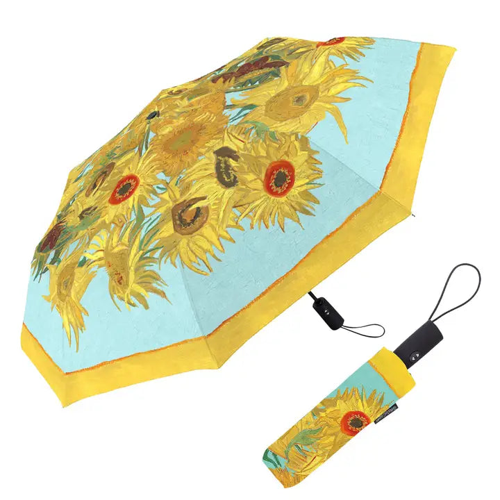 Raincaper Folding Travel Umbrella- $34.95 Van Gogh Sunflowers