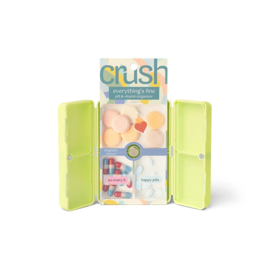 Crush Everything's Fine Pill & Vitamin Case Lime